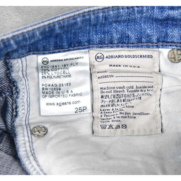 Ag Adriano Goldschmied Jeans Stevie Cuff Women's 25P (27x24) Distressed - Picture 4 of 11